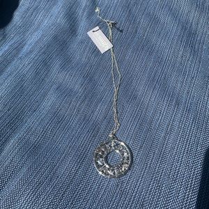 NWT Silver, clear beaded necklace
